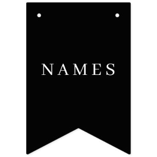 Simple Black Custom Add Your Name Elegant Bunting