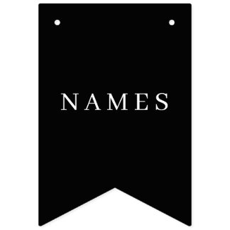 Simple Black Custom Add Your Name Elegant Bunting