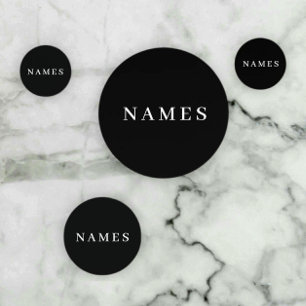 Simple Black Custom Add Your Name Elegant Confetti