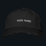 Simple Black Custom Add Your Name Elegant Embroide Embroidered Hat<br><div class="desc">Simple Black Custom Add Your Name Elegant Embroidered Baseball Cap</div>