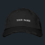 Simple Black Custom Add Your Name Elegant Embroide Embroidered Hat<br><div class="desc">Simple Black Custom Add Your Name Elegant Embroidered Baseball Cap</div>