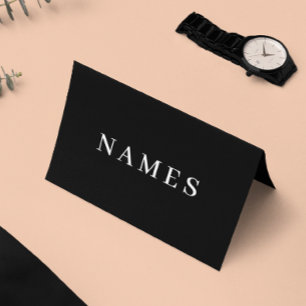 Simple Black Custom Add Your Name Elegant Holiday Card