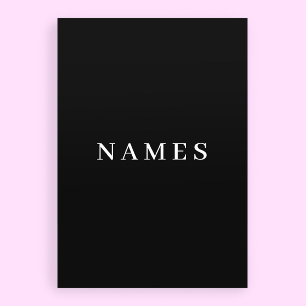 Simple Black Custom Add Your Name Elegant Holiday Card
