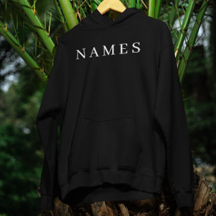 Simple Black Custom Add Your Name Elegant Hoodie