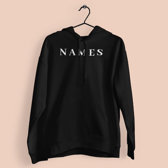 Simple Black Custom Add Your Name Elegant Hoodie (Creator Uploaded)