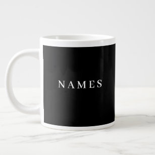 Simple Black Custom Add Your Name Elegant Large Coffee Mug