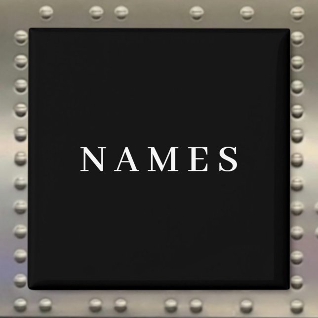 Simple Black Custom Add Your Name Elegant Magnet (Creator Uploaded)