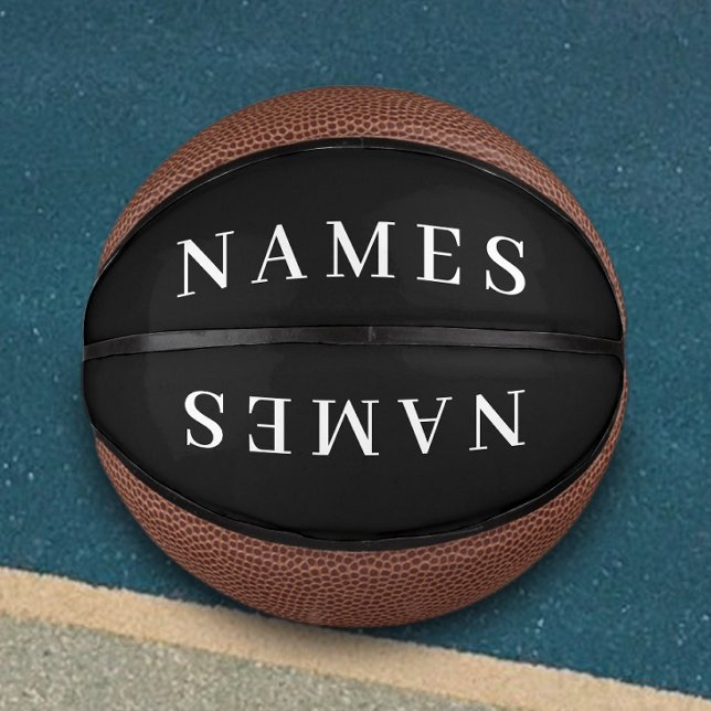 Simple Black Custom Add Your Name Elegant Mini Basketball (Creator Uploaded)