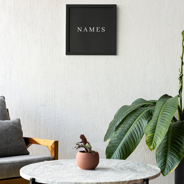 Simple Black Custom Add Your Name Elegant Photo Print (Creator Uploaded)