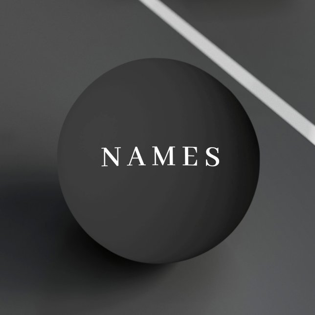 Simple Black Custom Add Your Name Elegant Ping Pong Ball (Creator Uploaded)