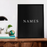 Simple Black Custom Add Your Name Elegant