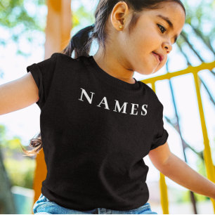 Simple Black Custom Add Your Name Elegant T-Shirt