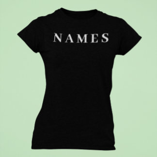 Simple Black Custom Add Your Name Elegant T-Shirt