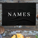 Simple Black Custom Add Your Name Elegant Tea Towel<br><div class="desc">Simple Black Custom Add Your Name Elegant Design for Anyone.</div>