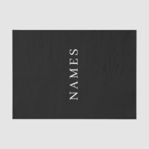 Simple Black Custom Add Your Name Elegant Tissue Paper