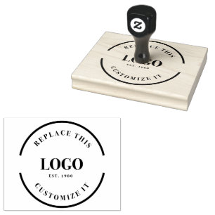 Simple Black Custom Business Logo  Rubber Stamp