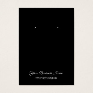 Simple Black Custom Earring Business Card