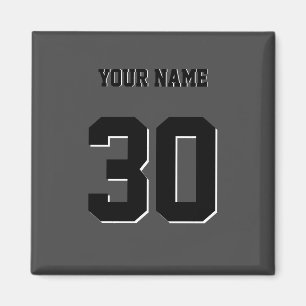 Simple Black Custom Number and Name Magnet