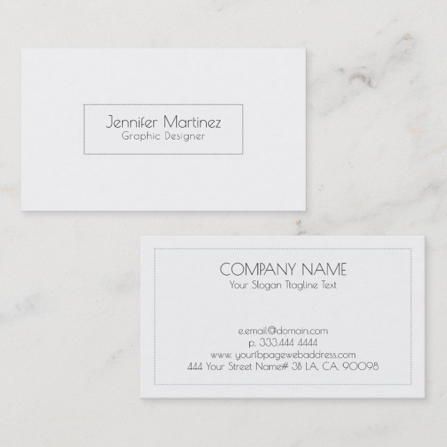 Simple black-doted frame business card (Front/Back)