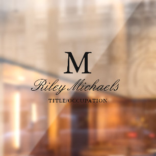 Simple Black Elegant Monogram Name Title