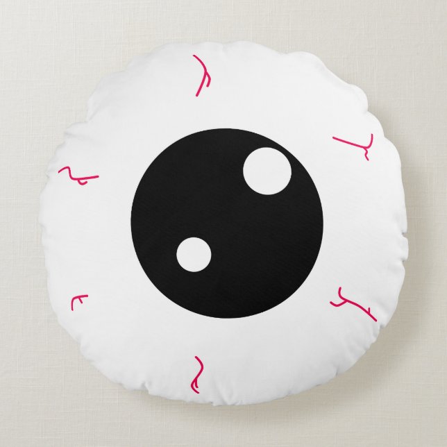 Simple Black Eyeball Round Cushion (Front)