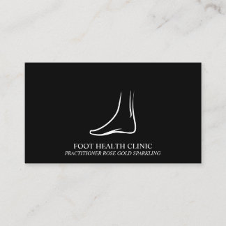 Simple Black Foot Care Podiatry Practioner Doctor Business Card