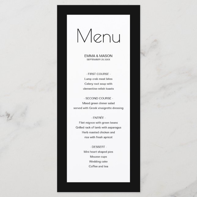 Simple Black Frame Menu (Front)