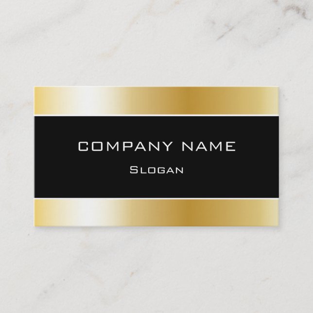 Simple Black & Gold Business Card (Front)