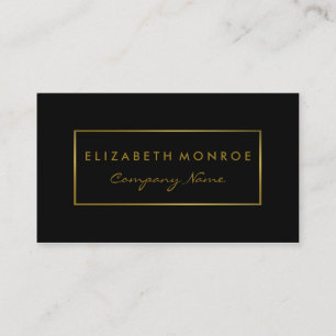 Simple Black & Gold Foil Effect Business Card