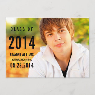 Simple Black Graduation Announcement