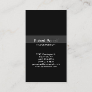 Simple Black Grey Stripe Business Card