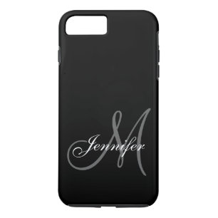 SIMPLE, BLACK, GREY YOUR MONOGRAM YOUR NAME iPhone 8 PLUS/7 PLUS CASE