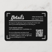 Simple Black Handwritten Script Wedding QR Code