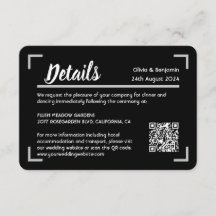 Simple Black Handwritten Script Wedding QR Code