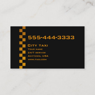 Simple Black In Gold Letters Taxi Service Card