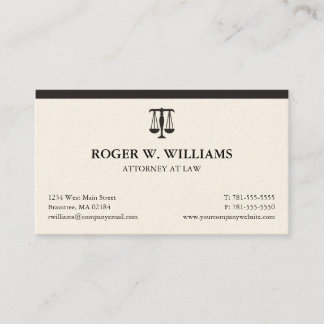 Simple Black Law Attorney Justice Scale Business Card