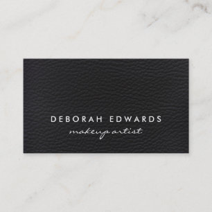 Simple Black Leather Business Card
