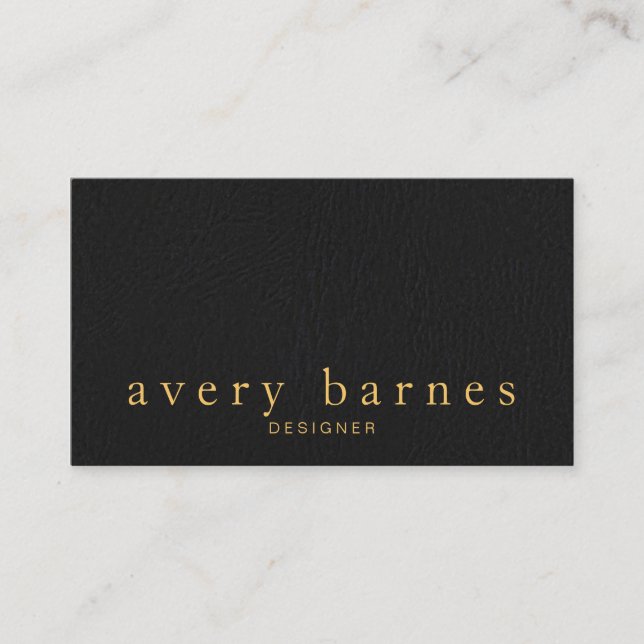 Simple Black  Leather Look Professional Business Card (Front)