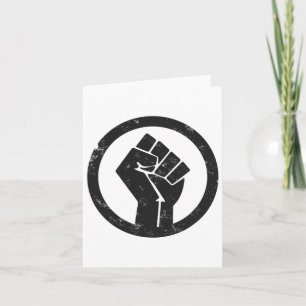 Simple Black Life Material Protest Power Fist Wide Card