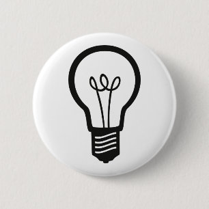 Simple Black Light Bulb for Many Creative Ideas 6 Cm Round Badge