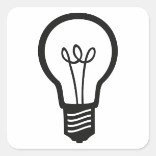 Simple Black Light Bulb for Many Creative Ideas Square Sticker