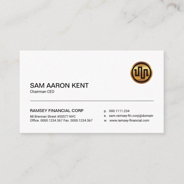 Simple Black Line Minimalist White Professional Business Card (Front)