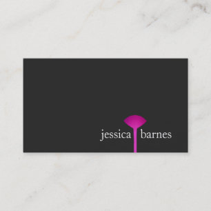 Simple Black Makeup Artist, Magenta Makeup Brush, Business Card