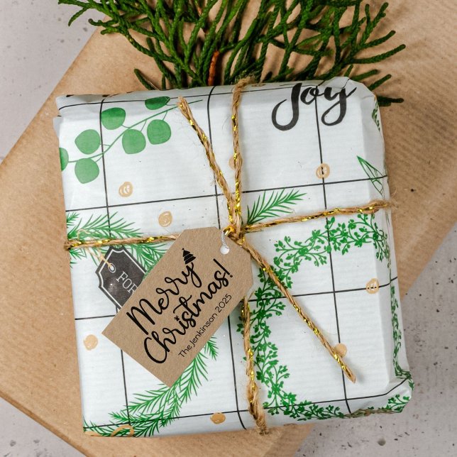 Simple Black Merry Christmas Gift Tag (Creator Uploaded)
