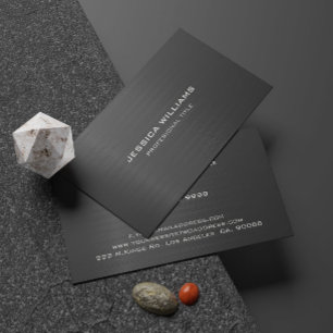 Simple Black Metallic Look Business Card