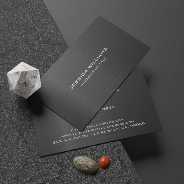 Simple Black Metallic Look Business Card (Creator Uploaded)