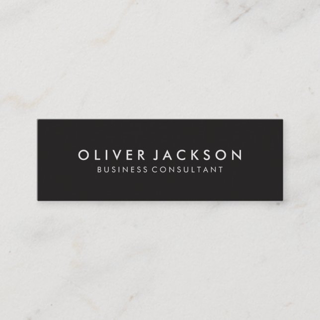 Simple Black Mini Business Card (Front)