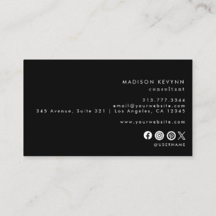 Simple Black Minimalist Business Card