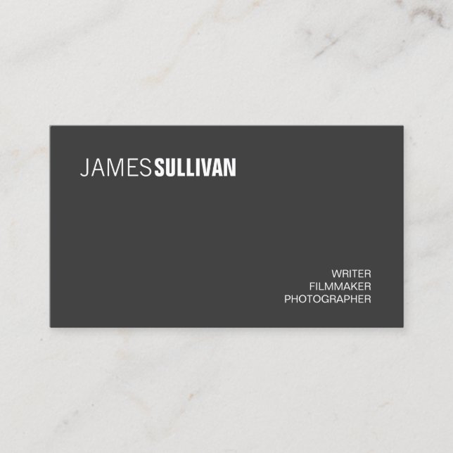 Simple Black Modern Creative Professional Business Card (Front)
