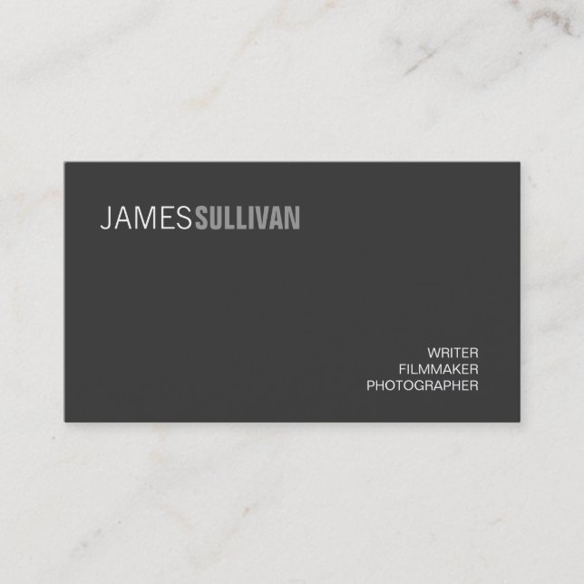 Simple Black Modern Entrepreneur Hip Minimalist Business Card (Front)